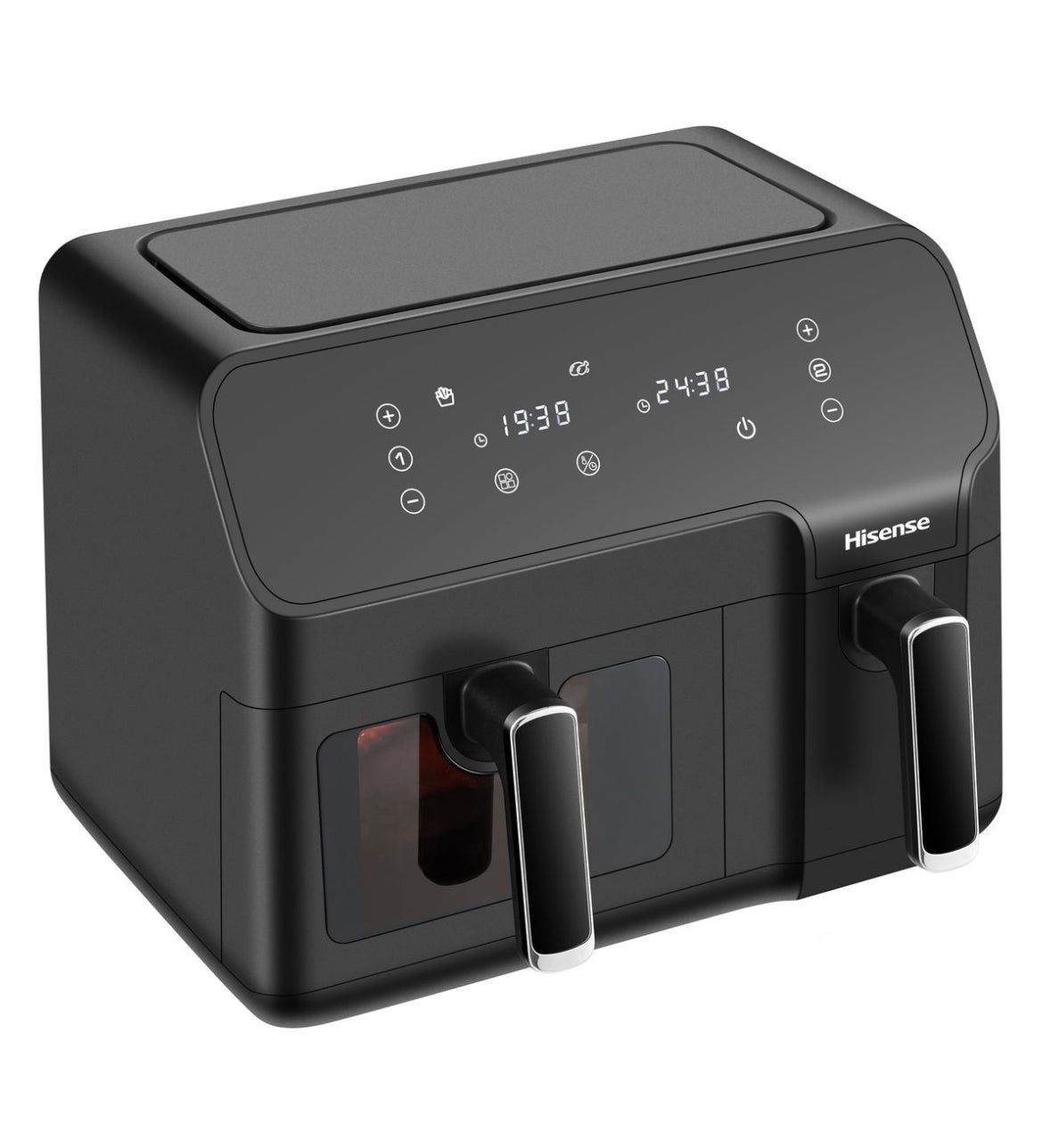 Hisense Electronic 8.6L Dual Airfryer with LED Touch Control Panel - Black